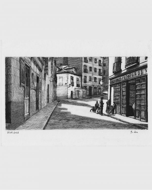 Calle de la Morería (Viejo Madrid) - Original Drawings, by Mario Jodra