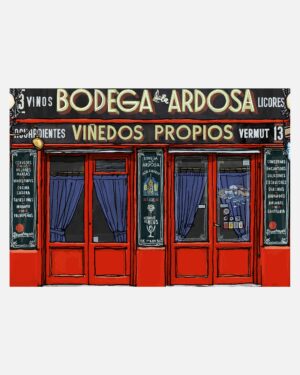 Taberna La Ardosa – Print A3 de Mario Jodra. Impresión HP Indigo en papel offset blanco de 300 g. Edición artística de calidad. Venta directa del artista.