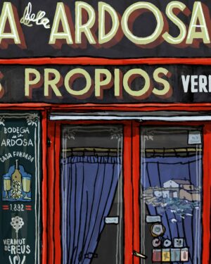 Taberna La Ardosa – Print A3 de Mario Jodra. Impresión HP Indigo en papel offset blanco de 300 g. Edición artística de calidad. Venta directa del artista.