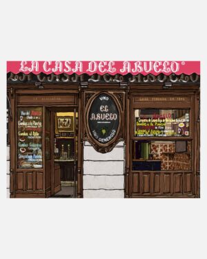 Taberna La Casa del Abuelo – Print A3 de Mario Jodra. Impresión HP Indigo en papel offset blanco de 300 g. Edición artística de calidad. Venta directa del artista.
