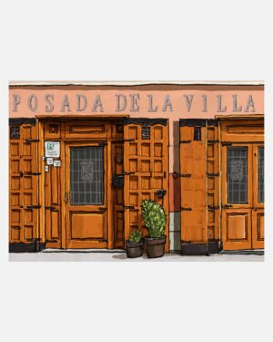 Taberna La Posada de la Villa – Print A3 de Mario Jodra. Impresión HP Indigo en papel offset blanco de 300 g. Edición artística de calidad. Venta directa del artista.