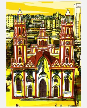 Catedral de Barranquilla, Colombia – Print A3 de Mario Jodra. Impresión HP Indigo en papel offset blanco de 300 g. Edición artística de calidad. Venta directa del artista.