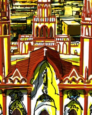 Catedral de Barranquilla, Colombia – Print A3 de Mario Jodra. Impresión HP Indigo en papel offset blanco de 300 g. Edición artística de calidad. Venta directa del artista.