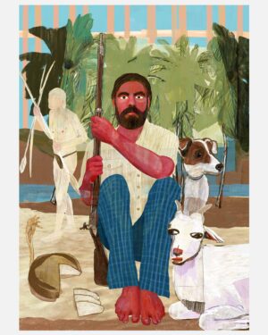 Robinson Crusoe – Art print A3 reproduction by Mario Jodra, printed on 300g white offset paper with HP Indigo. Buy directly from the artist.