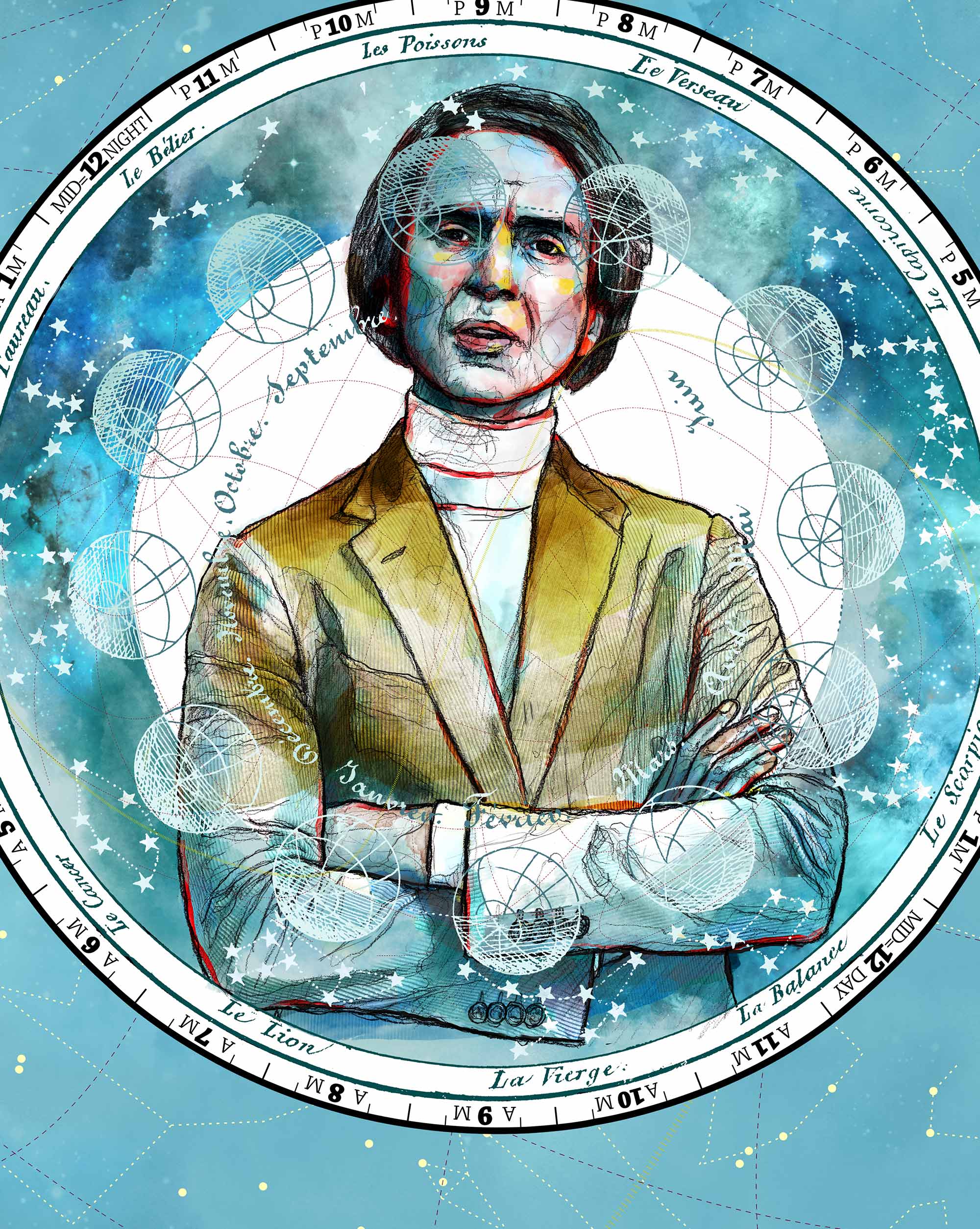 Cosmos – A3 art print by Mario Jodra, printed on 300g white offset paper with HP Indigo. Buy directly from the artist.