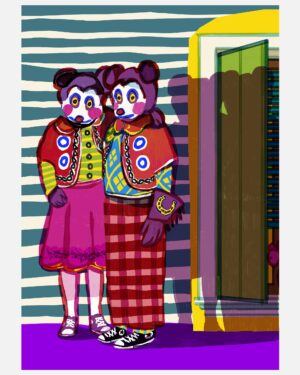 Mice Children and an Outside Window – A3 art print by Mario Jodra, printed on 300g white offset paper with HP Indigo. Buy directly from the artist.