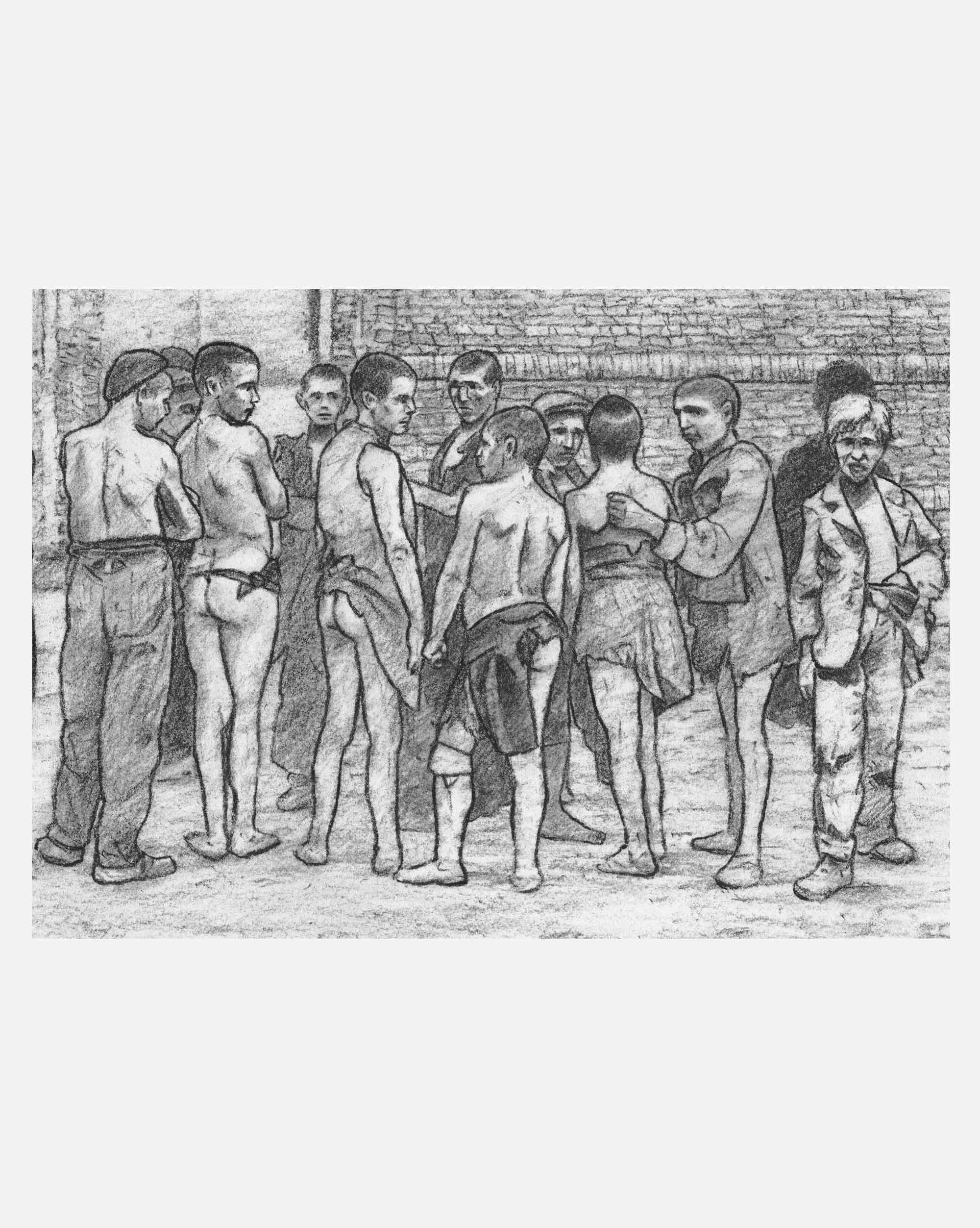 Street urchins and thugs at the Disinfection Camp II – A3 art print by Mario Jodra, printed on 300g white offset paper with HP Indigo. Buy directly from the artist.